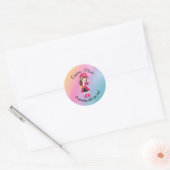 Rainbow Pastle YOUNG Girl Party Pirate Classic Ronde Sticker (Envelop)