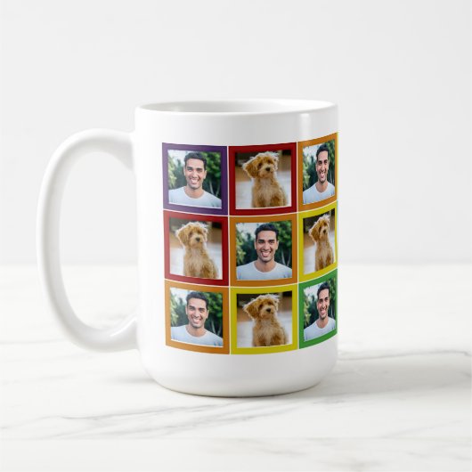 Rainbow Patchwork Pet Photo Squares Pattern   Koffiemok (Links)