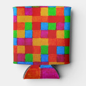 Rainbow Patchwork Quilt Color Grid Abstract Blikjeskoeler (Voorkant)