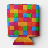 Rainbow Patchwork Quilt Color Grid Abstract Blikjeskoeler (Achterkant)