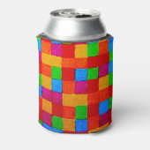 Rainbow Patchwork Quilt Color Grid Abstract Blikjeskoeler (Blikje Achterkant)