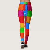 Rainbow Patchwork Quilt modern art abstract Leggings (Achterkant)