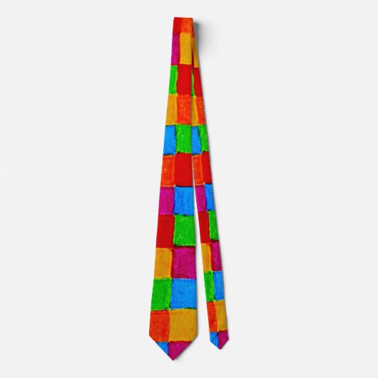 Rainbow Patchwork Quilt modern art abstract Stropdas (Voorkant)