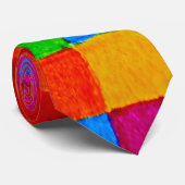 Rainbow Patchwork Quilt modern art abstract Stropdas (Opgerold)