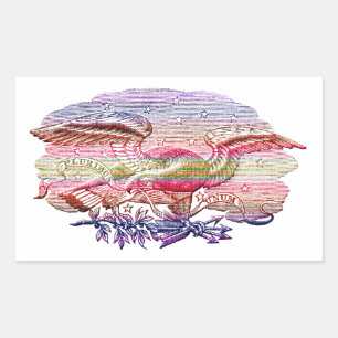 Rainbow Patriotic Eagle USA Americana Art Rechthoekige Sticker