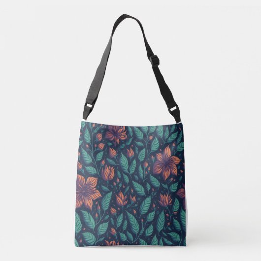 Rainbow-patroon met bloem crossbody tas (Achterkant)