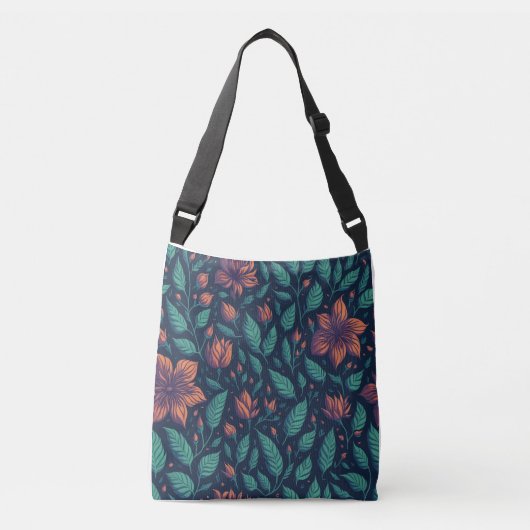 Rainbow-patroon met bloem crossbody tas (Voorkant)