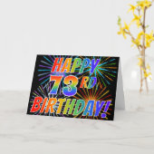 Rainbow Pattern "HAPPY 73RD BIRTHDAY!" + Vuurwerk Kaart (Gele Bloem)