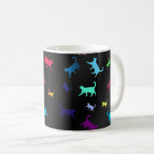 Rainbow Pattern Naam Monogram Katten Koffiemok (Voorkant rechts)