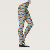 Rainbow Pattern op Helderblauwe LGBTQ Pride Leggings (Rechts)