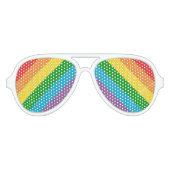 Rainbow Pattern Pride Party Festival Aviator Zonnebril (Voorkant)