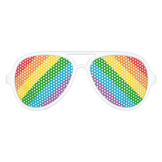 Rainbow Pattern Pride Party Festival Aviator Zonnebril (Voorkant)