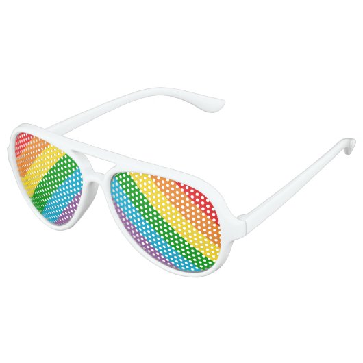 Rainbow Pattern Pride Party Festival Aviator Zonnebril (Gekanteld)