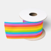 Rainbow Pattern Stripes Colorful Fun Satijnen Lint (Spoel)
