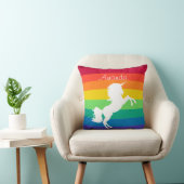 Rainbow Pattern White Unicorn - Aangepast op maat Kussen (Stoel)