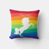 Rainbow Pattern White Unicorn - Aangepast op maat Kussen (Voorkant)
