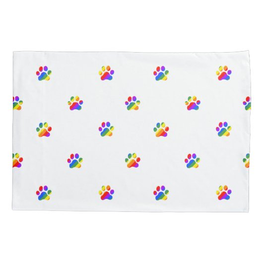 Rainbow Paw Drukt Hoesje voor aangepaste naam pijl Kussensloop (Achterkant)