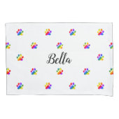 Rainbow Paw Drukt Hoesje voor aangepaste naam pijl Kussensloop (Voorkant)