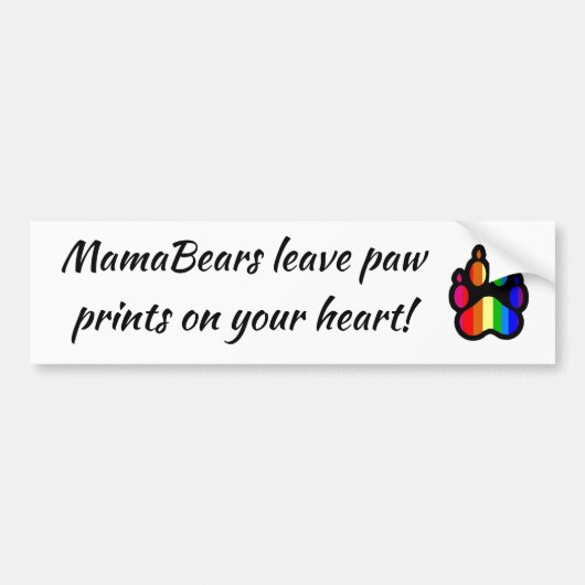 Rainbow Paw Print Bumpersticker (Voorkant)
