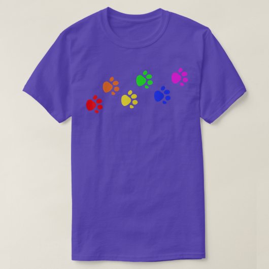 Rainbow Paw Print Dog Paw LGBT Pride LGBT Dog Love T-shirt (Design voorkant)