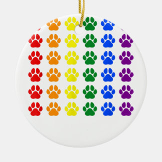 Rainbow Paw Print Dog Paw LGBT Pride LGBT Support Keramisch Ornament