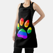 Rainbow Paw Print Dog Paw LGBT Pride LGBT Support Schort (Insitu)