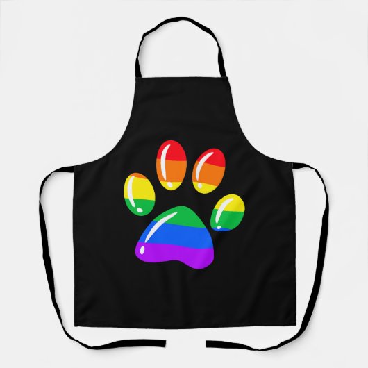 Rainbow Paw Print Dog Paw LGBT Pride LGBT Support Schort (Voorkant)