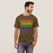 Rainbow Paw Print Heart Gay Pride Flag Hondenliefh T-shirt (Voorkant volledig)