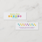 Rainbow Paw Print Hond Walker Mini Visitekaartje (Voorkant / Achterkant)