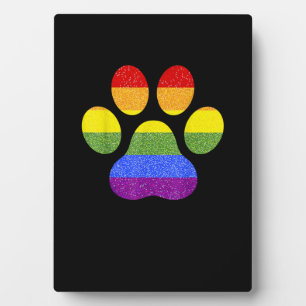 Rainbow Paw Print Hondenpoot LGBT Pride Supporter Fotoplaat
