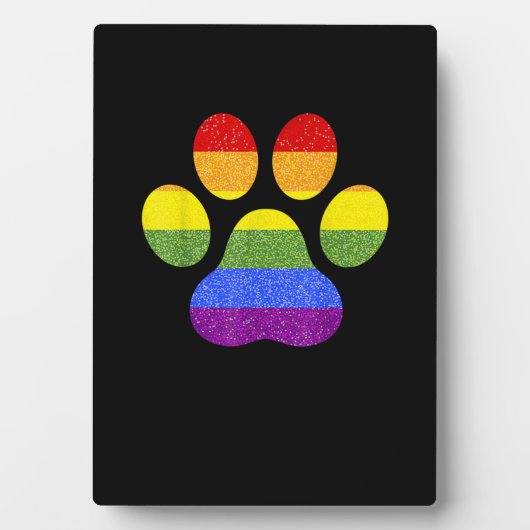 Rainbow Paw Print Hondenpoot LGBT Pride Supporter  Fotoplaat (voorkant)