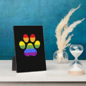 Rainbow Paw Print Hondenpoot LGBT Pride Supporter  Fotoplaat (Zijkant)