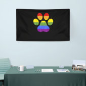 Rainbow Paw Print Hondenpoot LGBT Pride Supporter  Spandoek (Beurs)