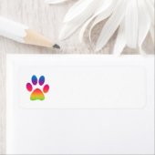 Rainbow Paw Print Return Address Label (Insitu)