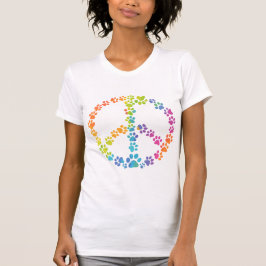 Rainbow Paw Print Vredesteken T-shirt