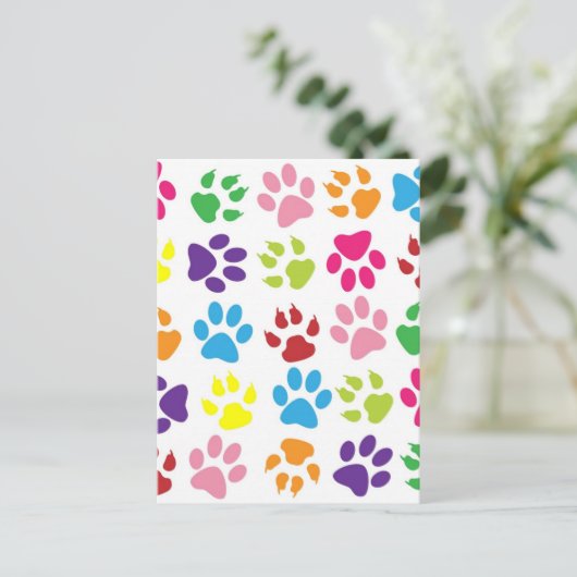 RAINBOW PAW PRINTS BRIEFKAART (Staand voorkant)