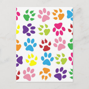 RAINBOW PAW PRINTS BRIEFKAART