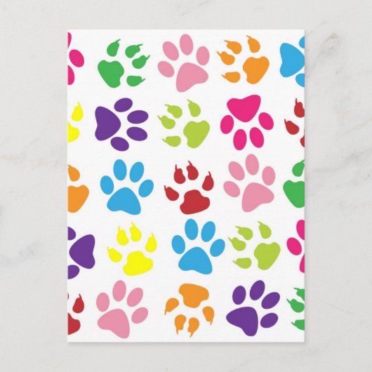 RAINBOW PAW PRINTS BRIEFKAART (Voorkant)