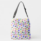 Rainbow Paw Prints PatternTote Bag Crossbody Tas (Achterkant)