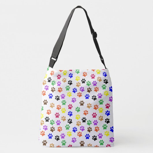Rainbow Paw Prints PatternTote Bag Crossbody Tas (Achterkant)