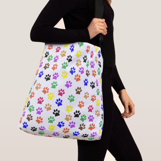 Rainbow Paw Prints PatternTote Bag Crossbody Tas (Dichtbij)