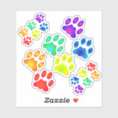 Rainbow Paw Prints Sticker Set (Vel)
