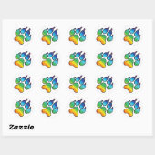 Rainbow Paw-Sticker Ronde Sticker (Vel)