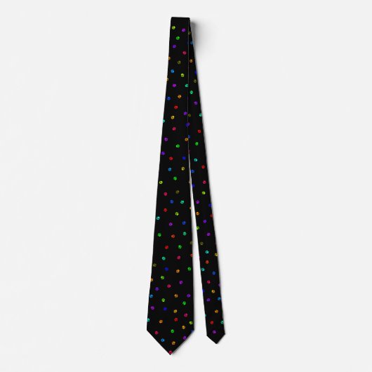 Rainbow Pawprint Necktie Stropdas (Voorkant)