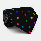 Rainbow Pawprint Necktie Stropdas (Opgerold)