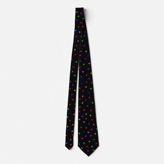 Rainbow Pawprint Necktie Stropdas (Achterkant)