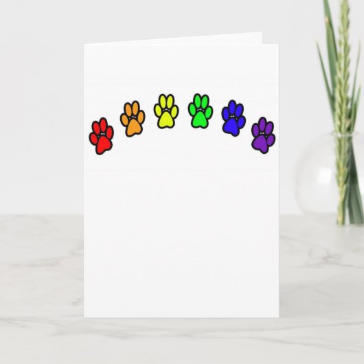 Rainbow Pawprints Kaart (Voorkant)