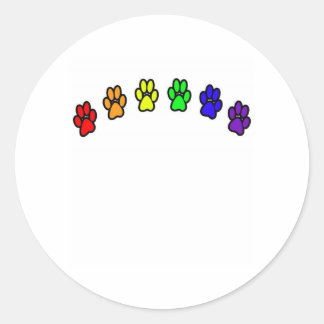 Rainbow Pawprints Ronde Sticker