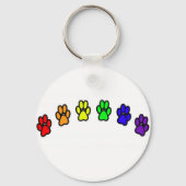 Rainbow Pawprints Sleutelhanger (Voorkant)