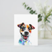 Rainbow Paws - Colorful Jack Russell Terrier Desig Briefkaart (Staand voorkant)